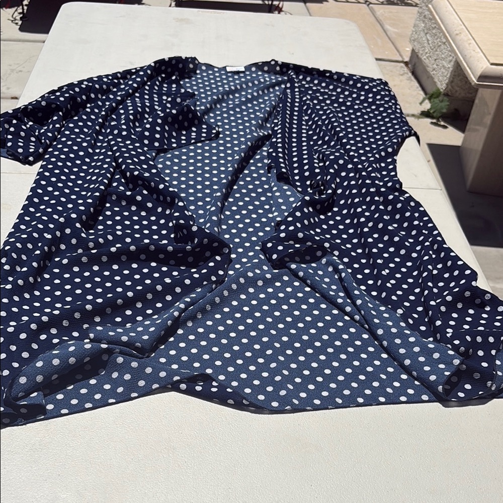 LuLaRoe Blue and White Polka Dot Cape